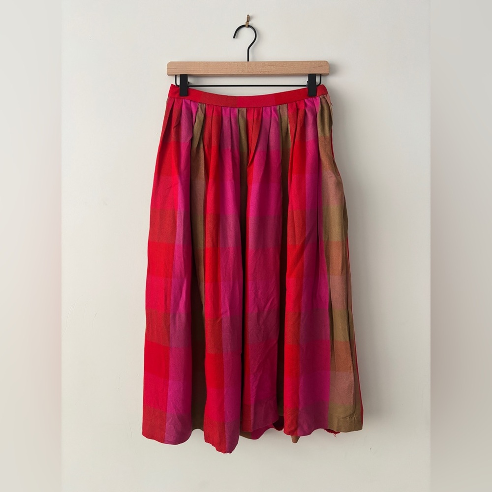 Breckenridge Red and Pink A-Line Skirt